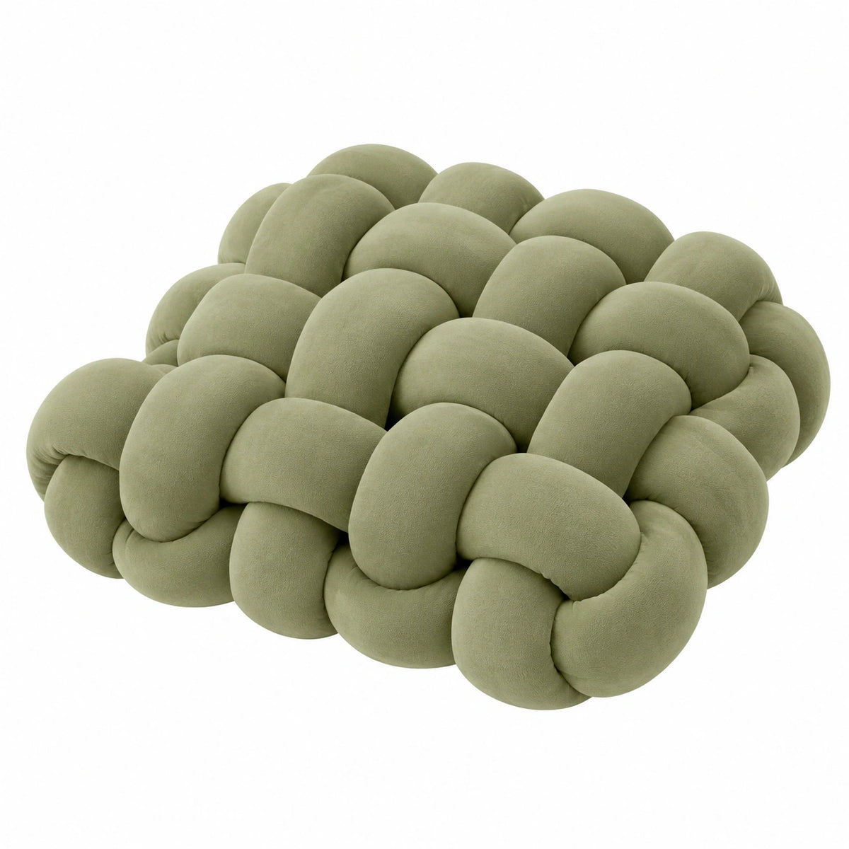 Zierkissen 35 cm Polyester Salbeigrün geflochten weich