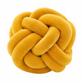 Knotenkissen 30 cm aus Plüsch senfgelb dekorativ