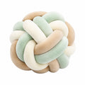 Knotenkissen 30 cm aus Plüsch in Mintgrün Creme Beige dekorativ weich
