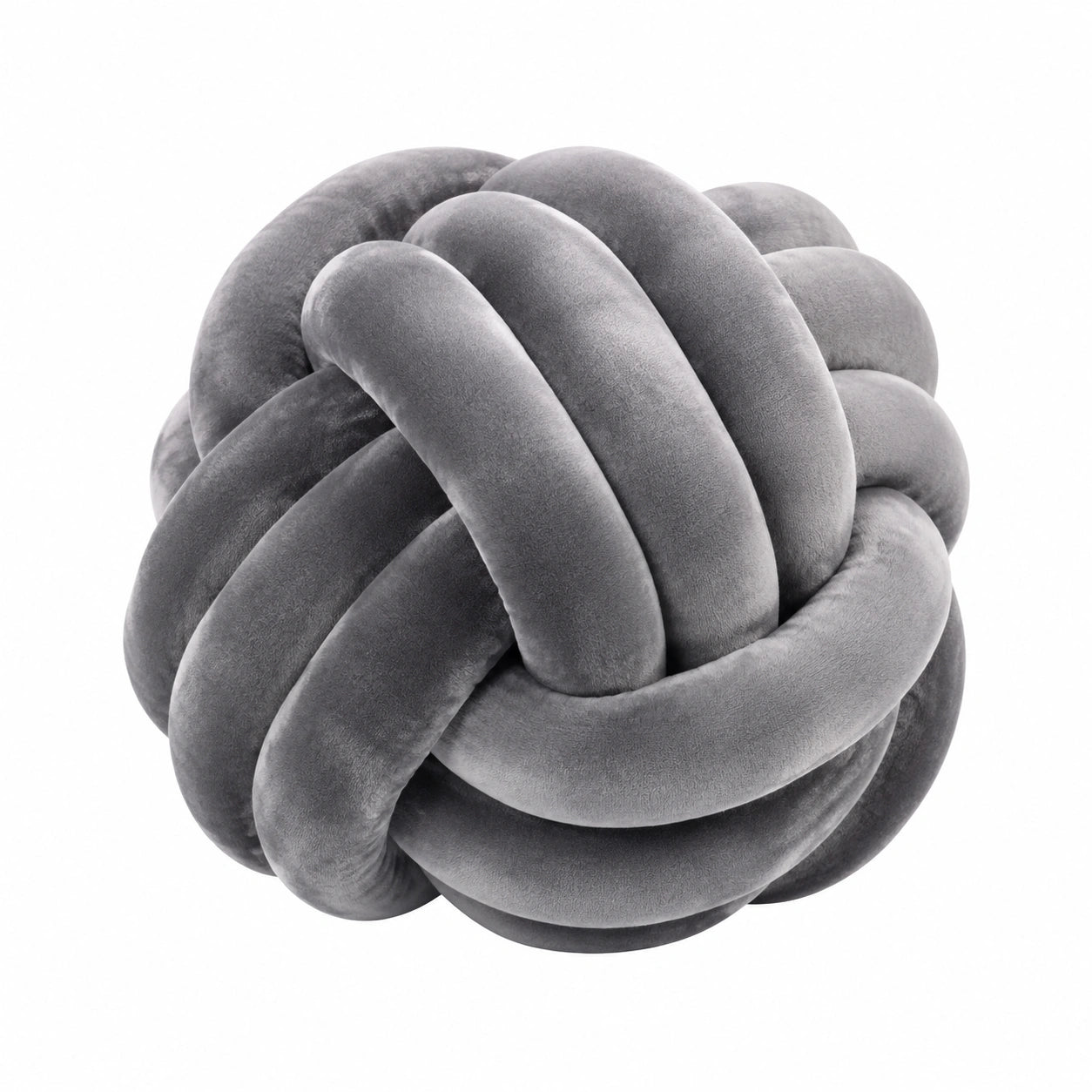Knotenkissen 30 cm grauer Polyester-Plüsch dekoratives Wohnkissen
