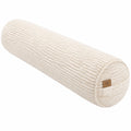 Nackenrolle 15 x 50 cm aus geripptem Textil in Creme weich gepolstert
