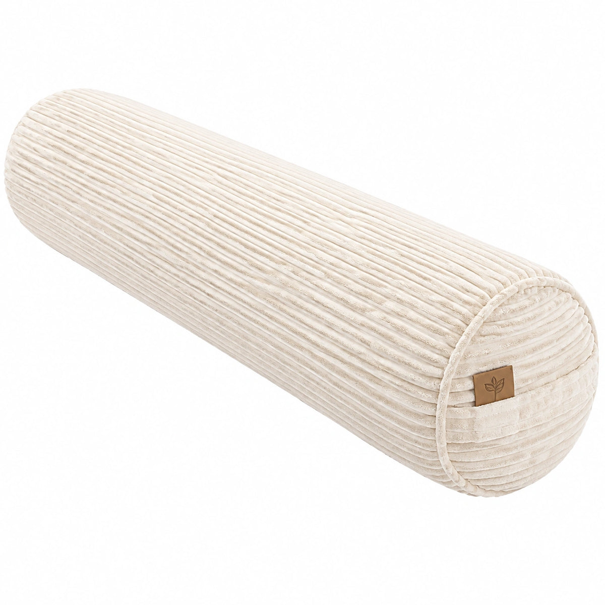 Nackenrolle 15 x 50 cm aus geripptem Textil in Creme weich gepolstert