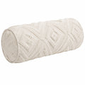 Nackenrolle 20 x 50 cm Creme Textil mit Reliefmuster dekorativ