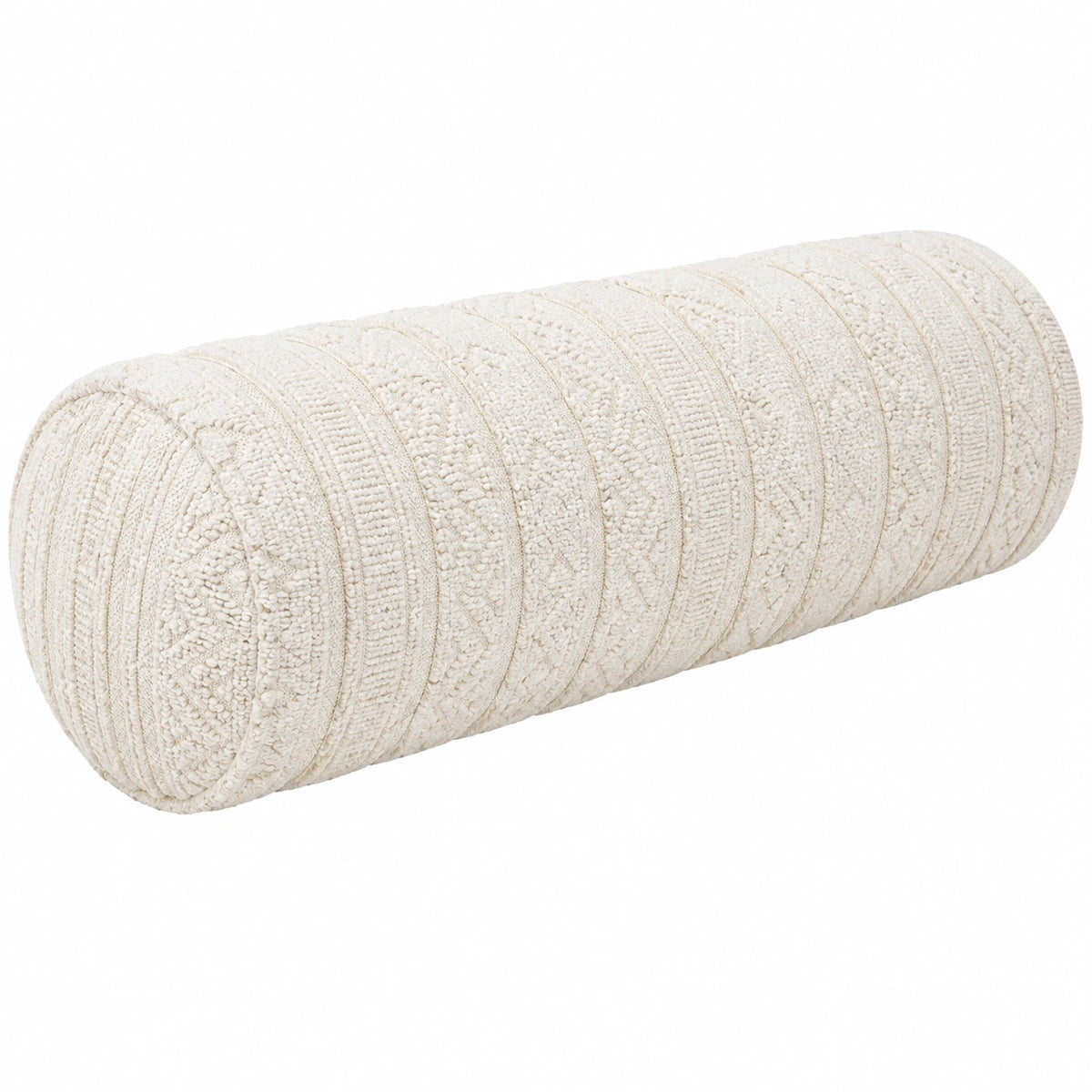 Nackenrolle 20 x 50 cm Textil Creme mit strukturierter Oberfläche für Sofa und Bett