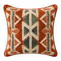 Dekokissen 45 cm Textil in Terrakotta Creme Grün mit geometrischem Muster