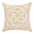 Textil Dekokissen 45 x 45 cm Creme mit geflochtenem Reliefmuster