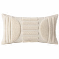 Dekokissen 50 x 30 cm Textil Creme mit Strukturmuster Boho-Stil
