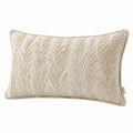 Zierkissen 50 x 30 cm Creme Textil mit Pflanzenrelief - rechteckig