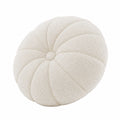Rundes Zierkissen 45 cm aus Bouclé Stoff in Creme mit Kürbisform